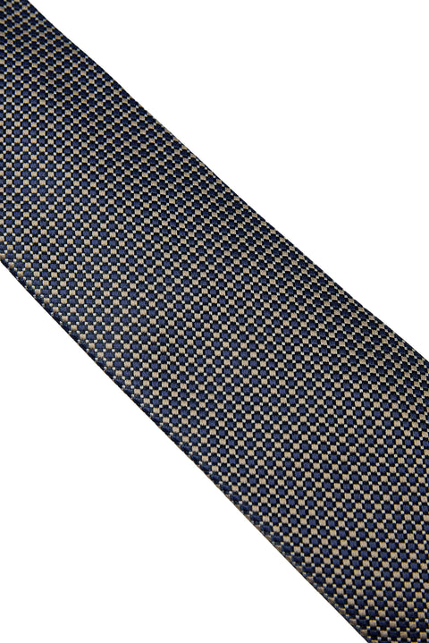 Medium Navy Patterned Tie