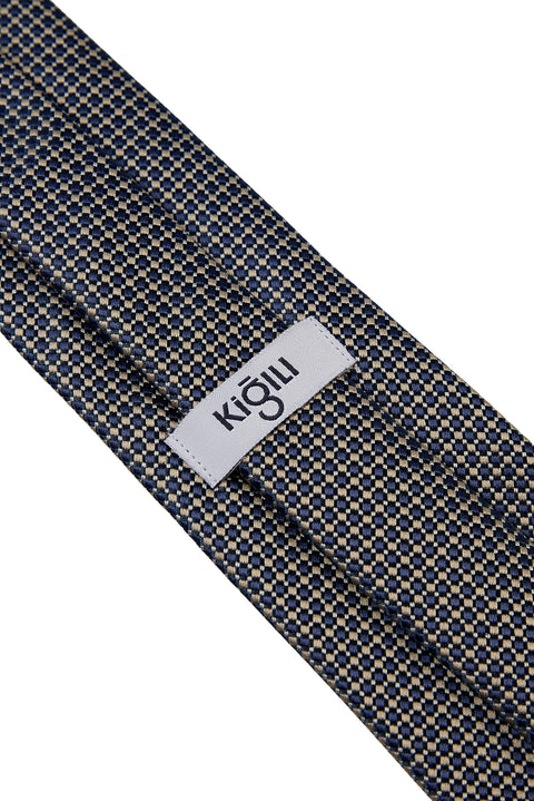 Medium Navy Patterned Tie