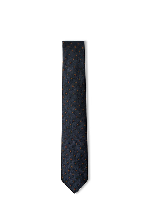 Dark Navy Patterned Tie (75)