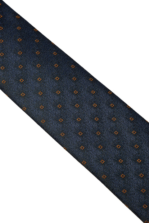 Dark Navy Patterned Tie (75)