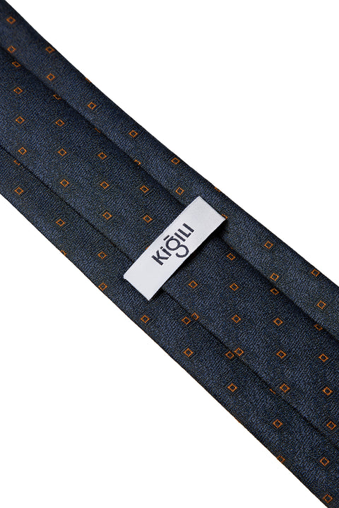 Dark Navy Patterned Tie (75)