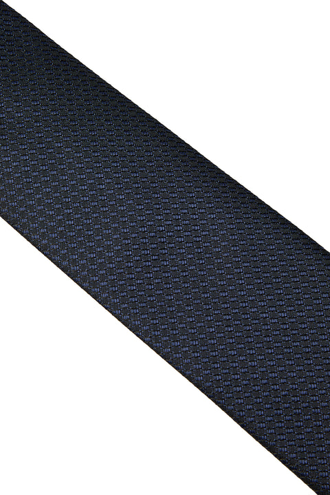 Dark Navy Patterned Tie (75)