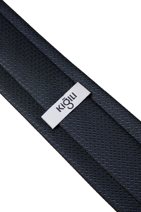 Dark Navy Patterned Tie (75)