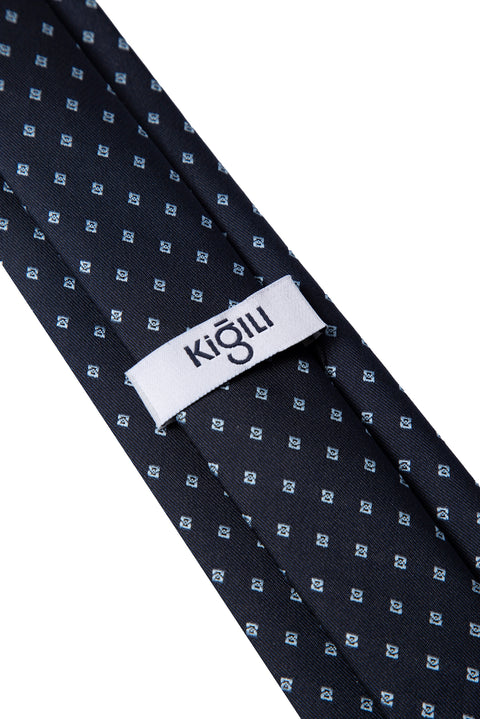 Dark Navy Patterned Tie