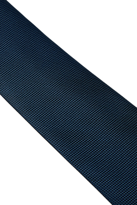 Medium Navy Blue Patterned Tie (75)