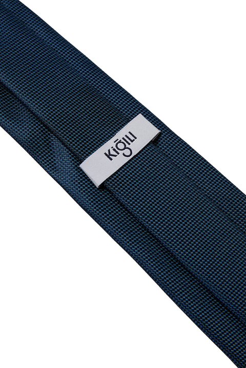 Medium Navy Blue Patterned Tie (75)