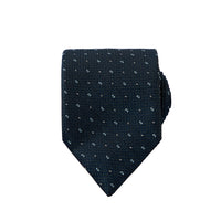 Medium Navy Blue Patterned Tie (75)