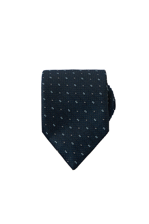 Medium Navy Blue Patterned Tie (75)