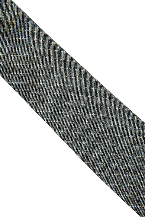 Dark Gray Striped Linen-Look Tie
