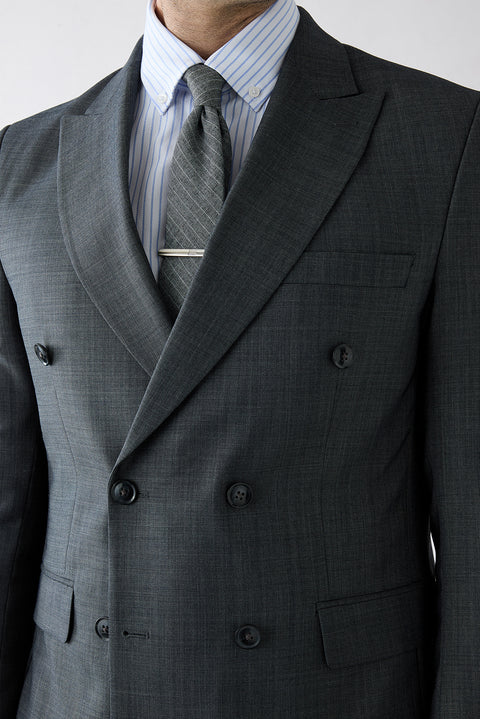 Dark Gray Striped Linen-Look Tie