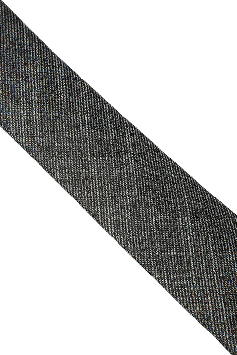 Medium Smoke Patterned Linen-Look Tie
