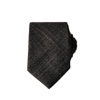 Dark Grey Patterned Linen Look Tie
