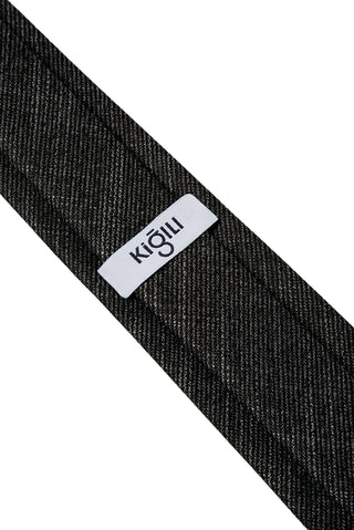  Koyu Füme Desenli Keten Görünümlü Kravat