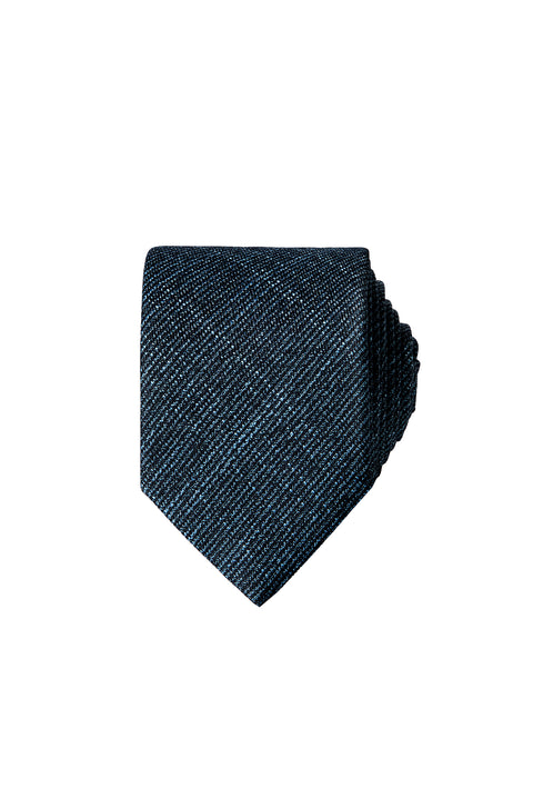 Light Blue Patterned Linen-Look Tie