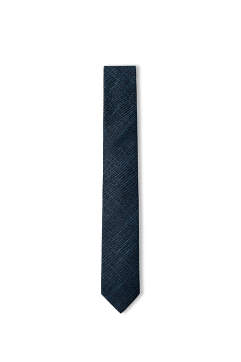 Light Blue Patterned Linen-Look Tie