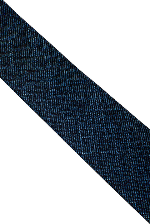Light Blue Patterned Linen-Look Tie