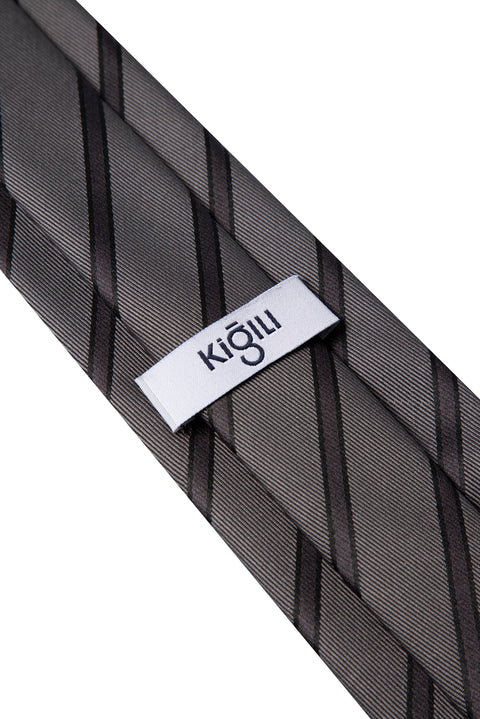 Dark Gray Patterned Tie