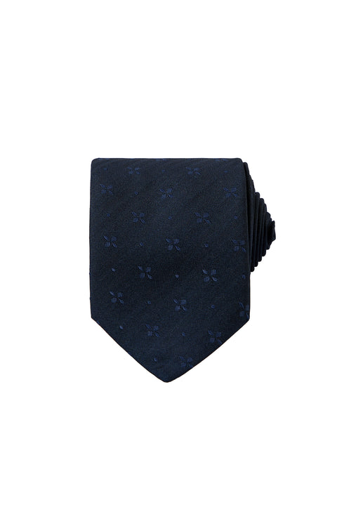 Navy Patterned Tie (75)