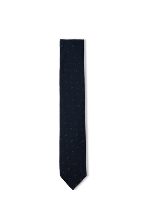 Navy Patterned Tie (75)
