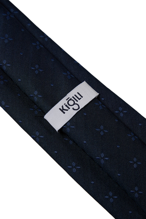 Navy Patterned Tie (75)