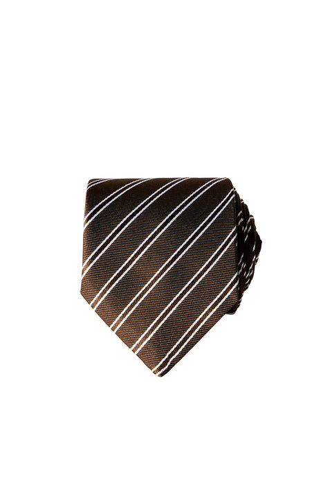 Dark Brown Striped Tie