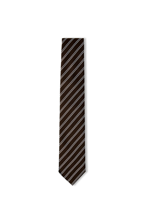 Dark Brown Striped Tie
