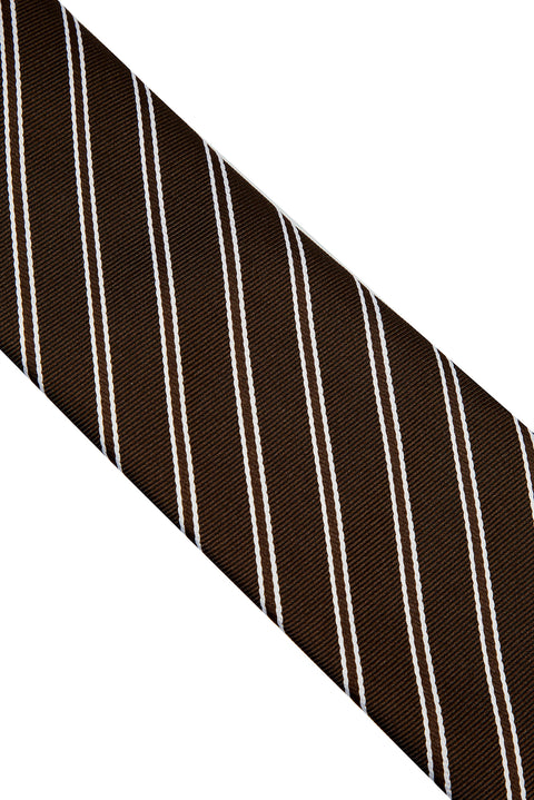 Dark Brown Striped Tie