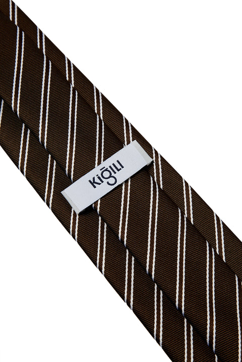Dark Brown Striped Tie