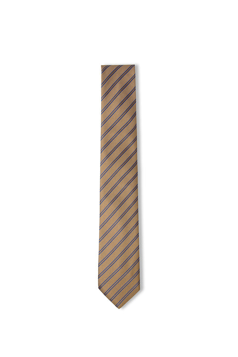 Dark Beige Striped Tie