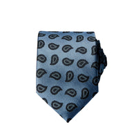 Dark Blue Paisley Patterned Tie
