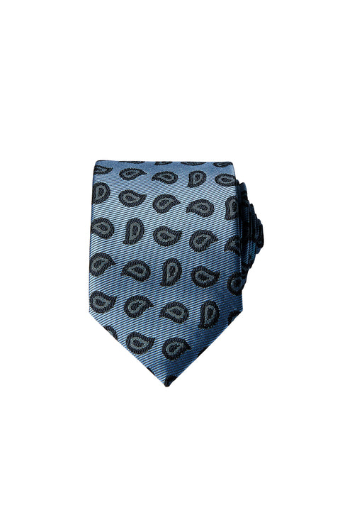 Dark Blue Paisley Patterned Tie