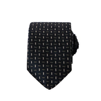 Dark Navy Blue Geometric Patterned Tie (7.5 cm)
