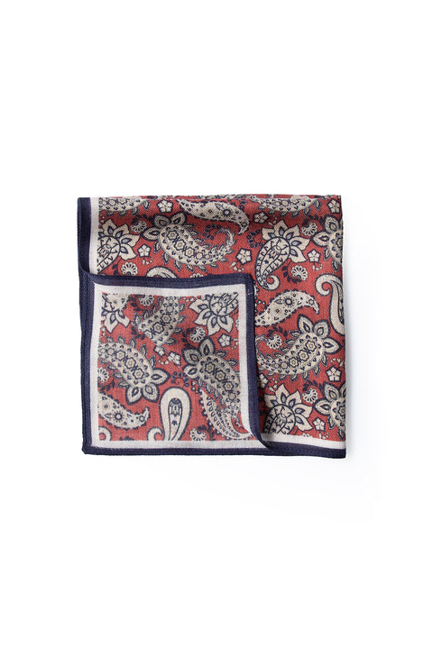 Dark Red Paisley Modal Handkerchief