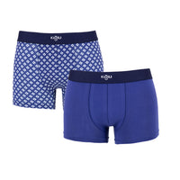 Dark Navy Slim Fit Cotton Patterned Boxer Shorts