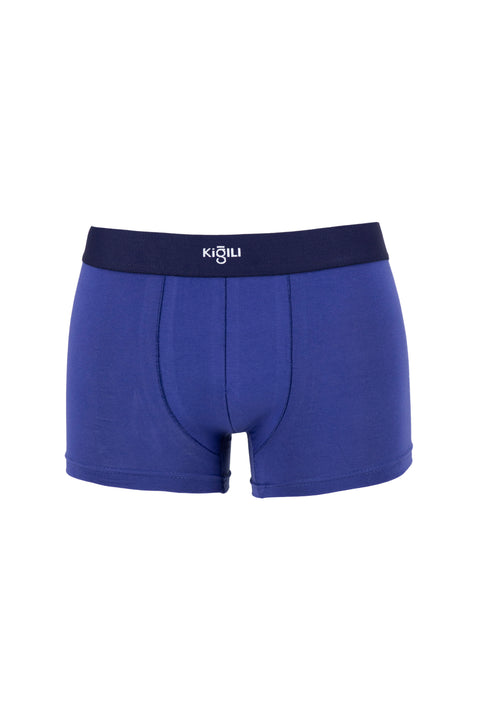 Dark Navy Slim Fit Cotton Patterned Boxer Shorts