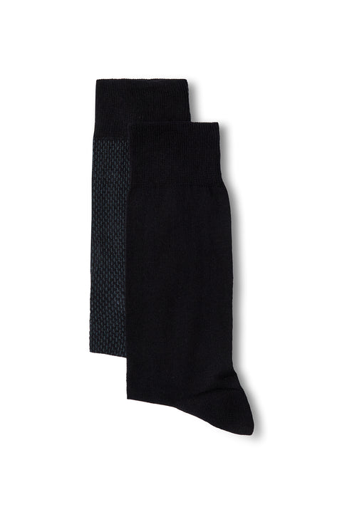 Mid Smoke Double Cotton Lycra Flexible Patterned Thin Socks Set