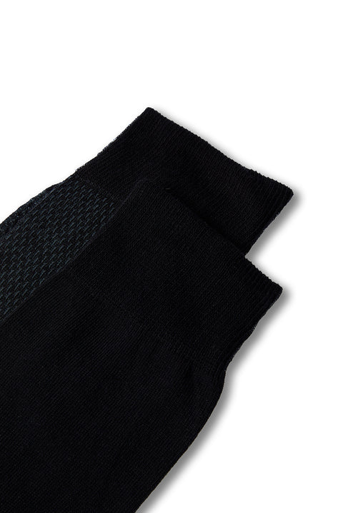 Mid Smoke Double Cotton Lycra Flexible Patterned Thin Socks Set