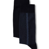 Indigo 2-Pack Cotton Lycra Flexible Patterned Thin Socks Set