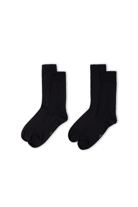 Black 2-Pack Patterned Socks