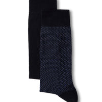 Indigo 2-Pack Cotton Lycra Flexible Patterned Thin Socks Set