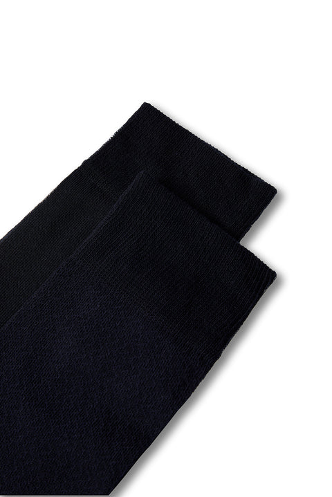 Dark Navy 2-Pack Cotton Lycra Flexible Patterned Thin Sock Set