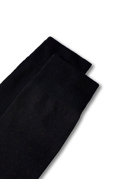 Dark Brown 2-Pack Cotton Lycra Flexible Patterned Thin Sock Set
