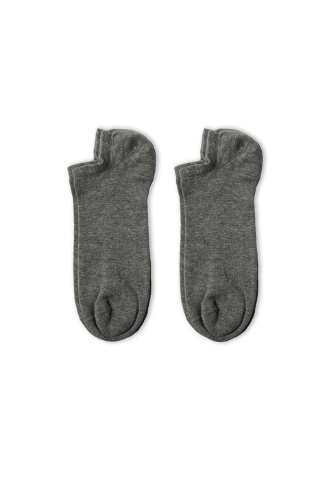 Medium Grey Melange 2-Pack Ankle Socks
