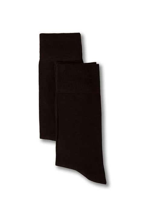 Dark Brown 2-Pack Modal Plain Socks