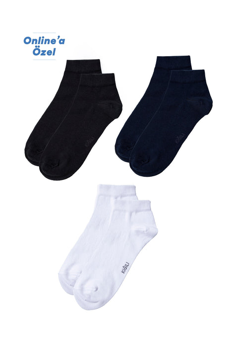 Multicolor 3-Pack Cotton Flexible Sports Socks Set