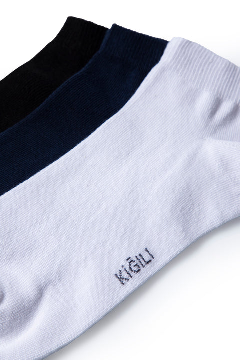Multicolor 3-Pack Cotton Flexible Sports Socks Set