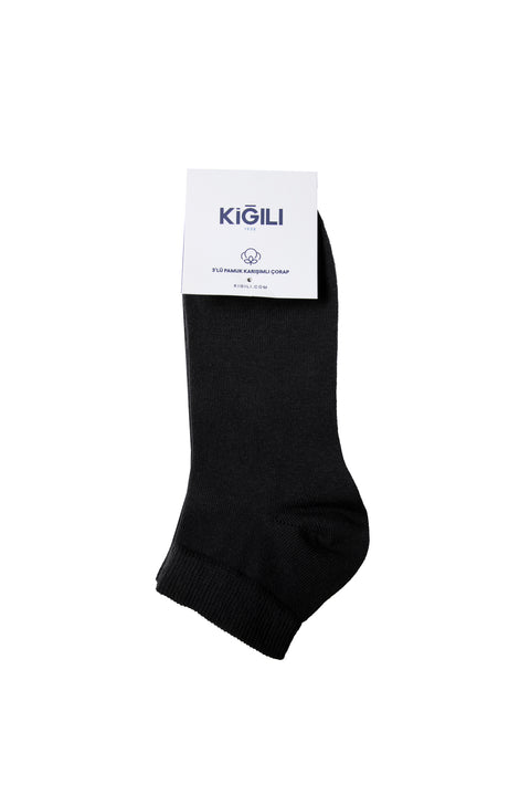 Black 3-Pair Cotton Flexible Sports Socks Set