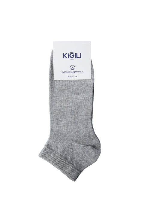 Medium Grey 3-Pack Cotton Stretch Sport Socks Set