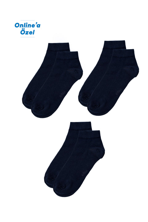 Dark Navy 3-Pack Cotton Stretch Sport Sock Set