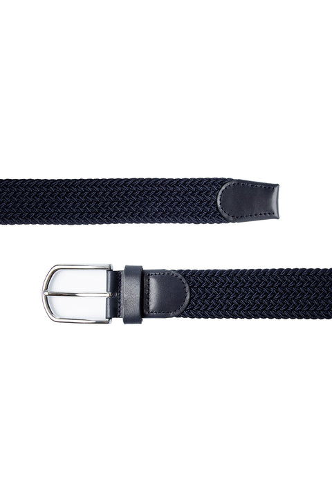 Dark Navy Blue Sporty Lycra Elastic Knit Belt in Gift Box